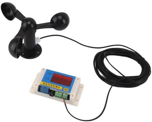 XHTLLO Anemómetro Digital, Anemómetro de Grúa Torre USB con 3 Aspas de Ventilador, Dispositivo de Alarma de Velocidad Del Viento de Alta Precisión, Medidor de Velocidad Del Viento