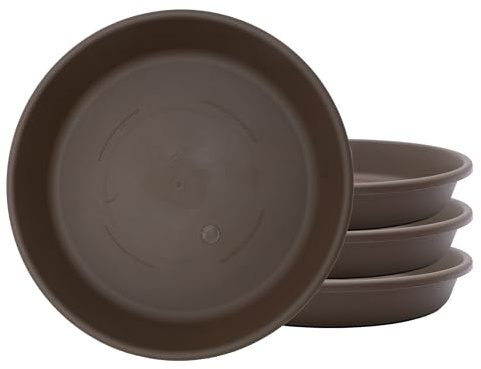 The HC Companies SLI10000E21T032LREGA - Sottovaso Rotondo Classico, in plastica, 25,4 cm, Colore: Cioccolato