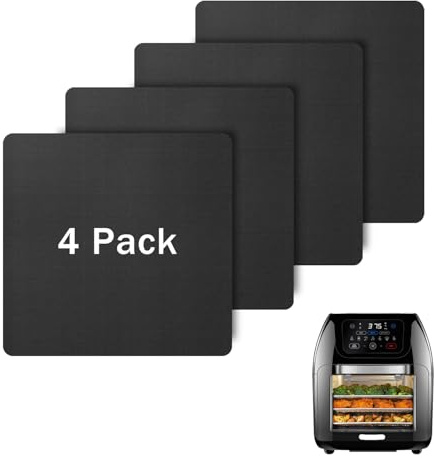 4 Pcs Square Teflon Reusable Oven Liners for CHEFMAN 10qt Air Fryer