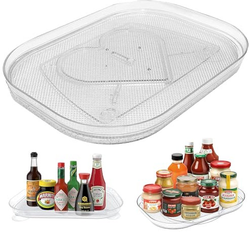 ARJDXDP 40cm Küchen Organizer, Lazy Susan Drehteller Organizer für Kühlschrank - 360° Drehbar - Drehbarer Gewürzhalter für Schränke, Kühlschränke, Küchen
