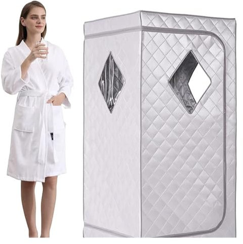 Sauna portable infrarouge avec chaise, chauffage rapide pour thérapie et soulagement de la fatigue – Tente de spa pliable pour la relaxation et les soins de beauté