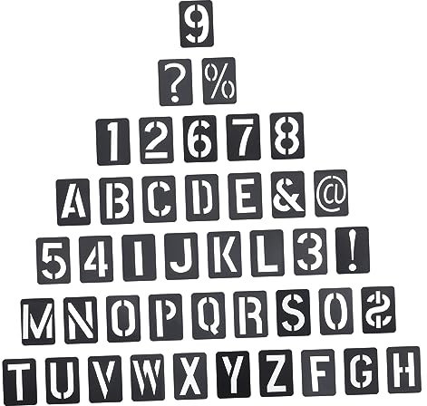 BELLIFFY Buchstaben-malschablonen 42-teiliges Wiederverwendbares Schablonen-Set Alphabet- Und Zahlen-aushöhlungsvorlagen