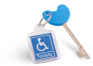 NKS Radar Key – Disabled Toilet and Bathroom Door Access | 1 Braille Easy-Turn Key with Keyring | Trusted Radar Keys for Accessible Public Toilet Locks | Durable Alloy Steel Build