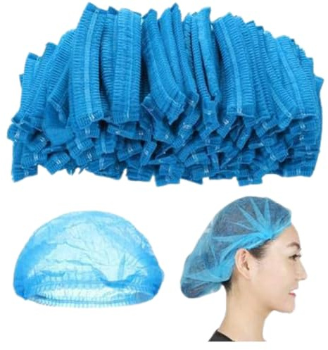 HOT BARGAINS 300 X Disposable Hair Nets Blue Hair Net Non-Woven Surgical Caps Hair Net For Cooking Hair Nets For Catering Size 21