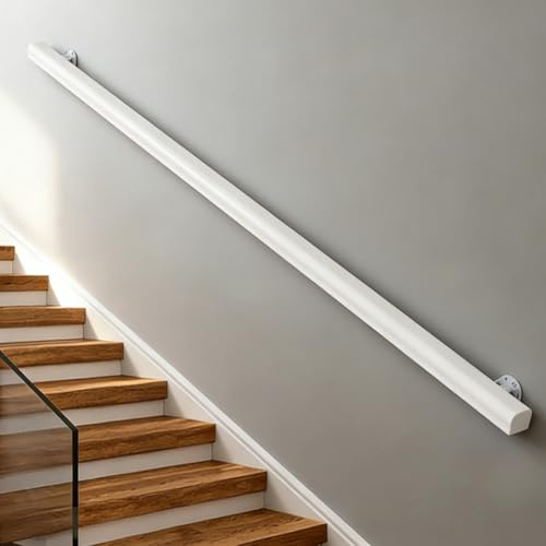 30-600cm Wooden Handrail with Brackets, Non-Slip Stair Railings Support Rod, Against the Wall Elderly and Children's Loft Grab Bar Kit for Indoor Hospital Home (C, 360cm)