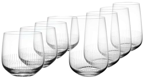 Villeroy & Boch Afina Lot de 8 verres à eau (200 ml) et verres long drink (300 ml) pour 4 personnes, verres pour eau, jus et cocktails, passent au lave-vaisselle, verre en cristal