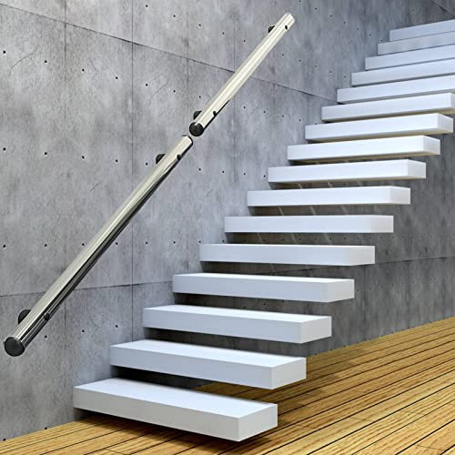 1ft-15ft Handlauf Treppe Treppengeländer Handlauf Innen Außen Haltegriff Geländer, Edelstahl Metalle Schmiedeeisen Wandmontierte Handläufe Geländer - Komplettset (Größe: 2)