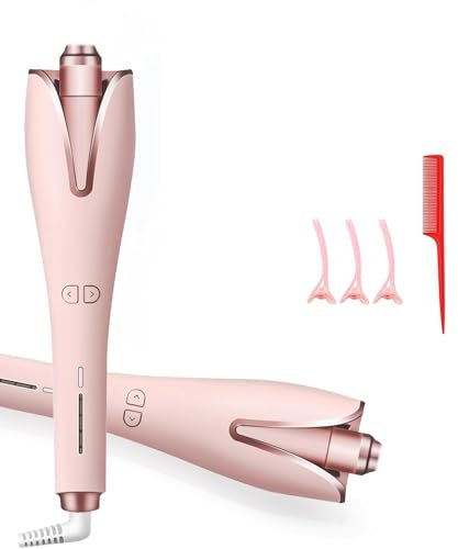 Anluomafuy Ferro Arricciacapelli Automatico, Piastra Arricciacapelli Professionale in Ceramica con 4 Temperatura Regolabile, Ferro Arricciacapelli con Ioni Negativi, per Capelli Lunghi e Medi