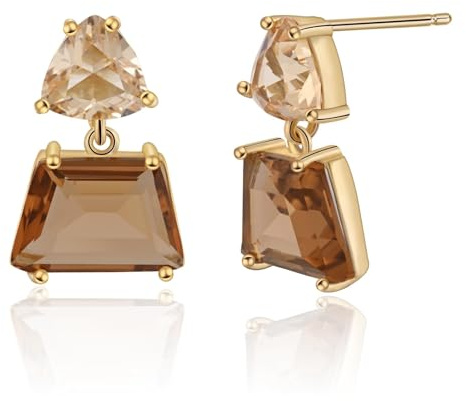 SIXDUTON Ohrringe für Damen Braun Vintage Tropfen Ohrringe Hypoallergen Braut Hochzeit Ohrstecker Geburtstag Geburtstag Schmuck für Frauen und Mädchen