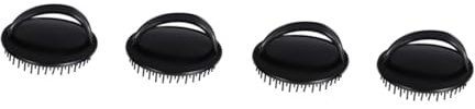 Kunststoff Kopfhautmassagegerät mit Ergonomischem Griff | Schwarz, Komfortabel zu Halten, Sanfte Massage für Haarstyling Werkzeuge, 4 Stück