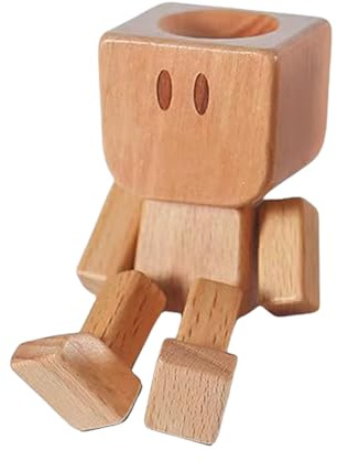 Generisch Muñeca de madera con pies tambaleantes | Figura de coche hecha a mano,Accesorios interiores de coche coleccionables para escritorio coche
