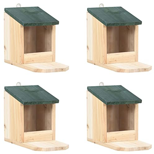 Generic Maisons D'écureuils avec Toit à Charnière, Station d'alimentation pour Nourrir Les Noix, Abri en Bois de Sapin, Panneau de Protection en PVC, Grande étagère pour écureuils de