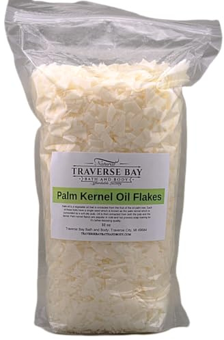 Palm Kernel Oil Flakes 32- oz. / 2LB Soap Making supply's in Stand-up Barrier Pouch All Natural.