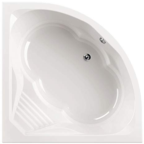 Calmwaters® Eckbadewanne 150x150 cm mit Sitz, Acrylwanne Curved Wellness, Duo-Badewanne für zwei Personen, Sitzbadewanne, Maße 150 x 150 cm, Eck-Badewanne in Weiß - 02SL3015