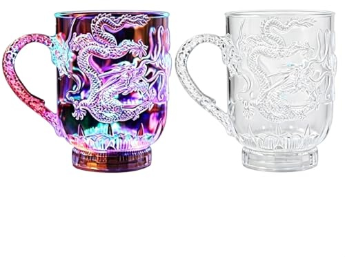 BESPORTBLE 2 pz Flash Light Up tazze cambianti colore tazza da caffè incandescente vino modello drago tazza per bar casa bere 285 ml