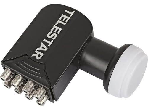 TELESTAR SKYOCTO HC LNB – Universal-LNB für 8 Teilnehmer – Schwarz | 40 mm Feed-Durchmesser, 0,1 dB Rauschmaß