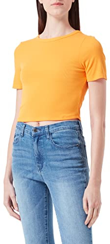 ONLY Dam ONLEMRA S/S Cropped TOP JR T-shirt, Flame orange, XL
