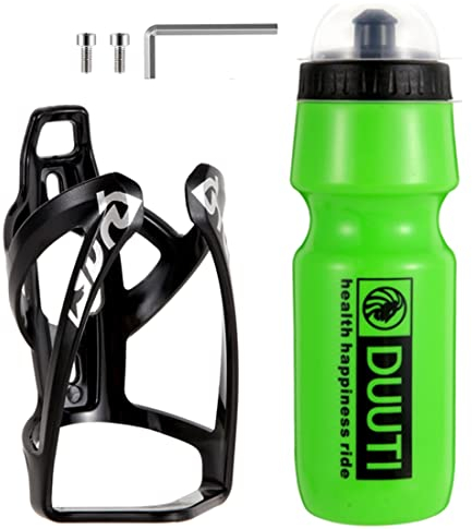 Bike Water Bottle Cage and Water Bottle Set, Lightweight Bike Water Bottle Holder with 700ML BPA-Free Sports Drink Bottle Cycling Kettle Bracket for Road, Mountain and Kids Bikes