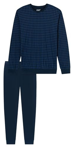 Uncover by Schiesser Herren Schlafanzug Set Shirt und Hose lang mit Bündchen - Nachtwäsche