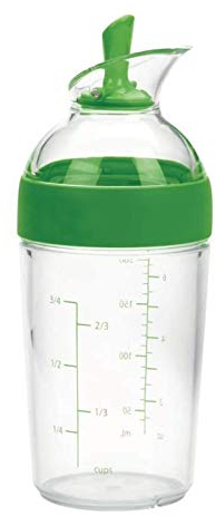 Multifuncional Little Salad Dressing Shaker Cup Container Emulsionante Botella Manual Salsas Mezclador Fácil Verter Cocina Gadget 2pcs (verde)
