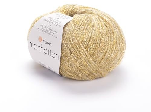 YARNART Manhattan - Filato per maglieria glitterato, filato metallico, filato di lana, filato acrilico, filato fantasia, 1,5 once, 218,72 yds (902)