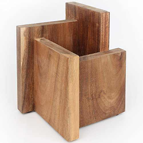 Azauvc Bloque de cuchillos con imanes fuertes, soporte magnético para cuchillos sin cuchillos, soporte de exhibición y estante de almacenamiento