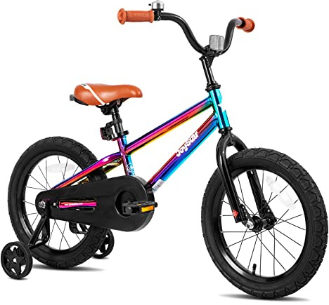 JOYSTAR 14 Inch Kids Bike for 3 4 5 Years Boys Girls Gifts Children Bicycle with Training Wheels Coater Brake BMX Style Oil Slick