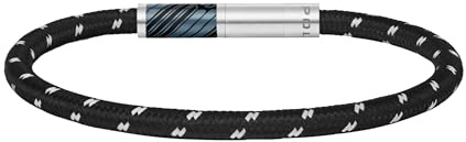 Police Plaint Herren-Armband aus Edelstahl, Schwarz und Anthrazit, geflochtenes Kordelarmband, Einheitsgröße, Edelstahl, Kein Edelstein