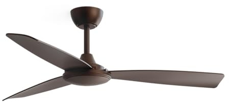 Sulion – Ventilador de Techo LIA Marrón oxido Sin Luz | Motor DC 2.0 Silencioso, 6 Velocidades, Función Verano-Invierno y Temporizador | 3 Palas ABS