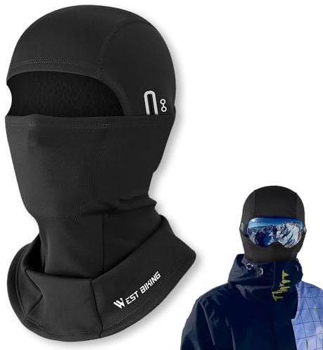 yotutun Pasamontañas de invierno, Pasamontañas Moto para Hombre y Mujer Cubierta de Cara Invierno Térmico Polar Anti Vient Pasamontañas Transpirable para Deportes al Aire Libre, Bicicleta