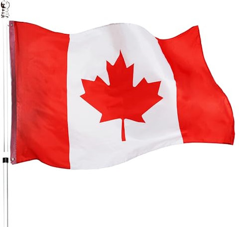 Grand drapeau du Canada de 152 x 91 cm – Lot de 6 – Grand drapeau du Canada de 152 cm x 91 cm – Parfait pour les événements canadiens ou les occasions