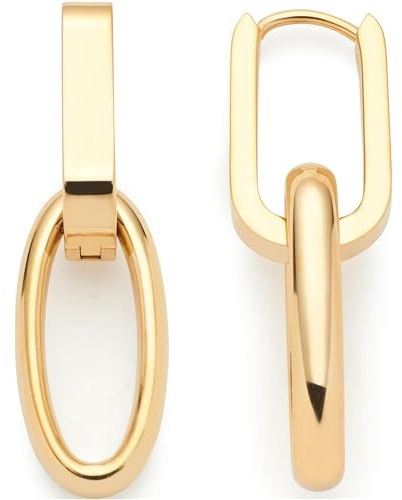 JEWELS BY LEONARDO Kreolen Mathilde 1 Paar • Ohrhänger aus goldfarbenem Edelstahl • abnehmbare Kettenglied-Anhänger • Chunky Chain Look • Schmuck Geschenk für Frauen • 024268