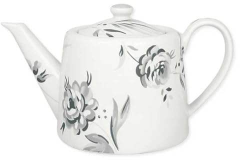 Greengate Teekanne ASLAUG Weiß Kanne Porzellan Geschirr mit Blumen 1 Liter