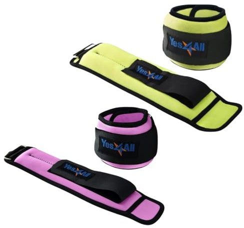 Yes4All Combo handled och fotledsvikter (0,7 kg + 1,4 kg) med justerbar rem – för jogging, gymnastik, aerobics