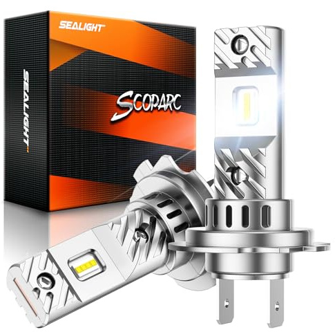 SEALIGHT H7 Bulbs 1:1 Design, 36000LM Ultra-Bright S6 H7 Dual Bulbs No Adapter Required No Cordless, 6500K White Light, 60000+Long Lifespan, Plug-N-Play, Driving Fog Spot Light Assemblies, Pack of 2