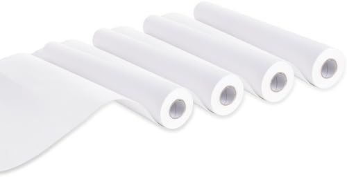 JMIATRY 4 rollos de papel de dibujo de 44 cm x 25 m, rollo de papel de arte blanco, papel de caballete de arte para tablero de dibujo de pintura y bocetos artísticos