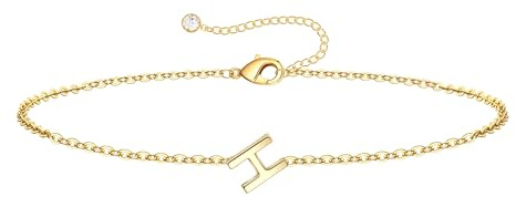 TINGN Gold Silber Armband für Mädchen Damen - 18K Gold/Weißgold Vergoldete Zierliche Dünne Armband mit Buchstaben Armbänder Personalisiert Trauzeugin Geburtstagsgeschenk für Frauen Teenager Mädchen