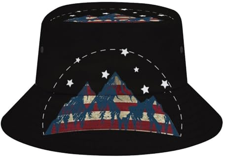 AILLOSA Fischerhüte für Herren Fischerhüte für Damen 3D-Muster Größe Flag-02