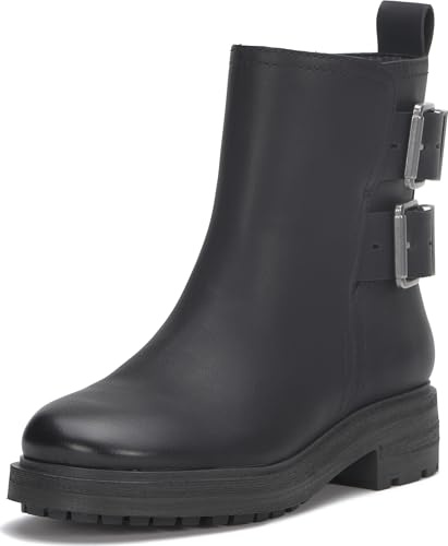 Lucky Brand Candre Double Buckle Moto Boot, Black, 7