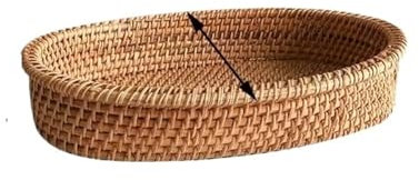 Fruteros De Cocina Cesta de mimbre redonda tejida a mano for guardar frutas, té, bocadillos, pan, picnic, caja de almacenamiento for bocadillos, cesta for suministros de cocina, bandeja for frutas(F3)