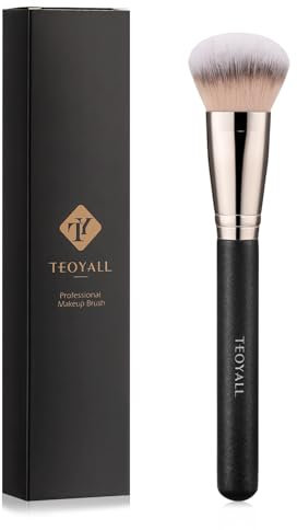 TEOYALL Domed Cheek Brush, Medium Precision Brush Head with Dense Synthetic Bristles for Contour Bronzer Blush with Loose Powder Cream