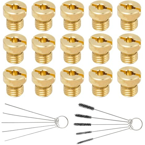 Pilikoll 15pcs Kit di Getti Carburatore Getto Principale del Carburatore M6 | per Scooter Moto, con 5 Aghi di Pulizia,5 Spazzole di Nylon, Principale Ugelli di M6 Taglia, 60-130 Getti Carburatore M6