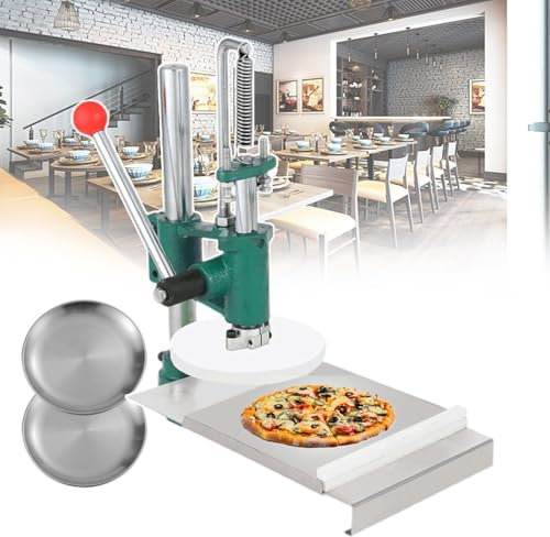 forplubossmmp Pressa per Pasta per Pizza Professionale con 2 Piatti, Macchina per La Formatura Manuale della Pizza, Pressa per Pizza per Torte Pressate A Mano per Uso Commerciale E Domestico