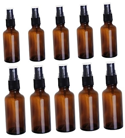 NOLITOY 10 Piezas Frasco Atomizador De Vidrio Vacío Frascos Pequeños Atomizador Para Maquillaje y Cuidado Piel Color Tostado Unidades Unidades