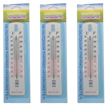 3 Stück Thermometer Analog, Analog Thermometer Aus Kunststoff, Hohe Genauigkeit Raumtemperatur Innen Außenthermometer, Wandmontage Thermometer, Gartenwand Temperaturmesser