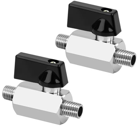 Robinet à Tournant Sphérique en Laiton, 2 Pièces Compresseur D'air Robinet à Tournant Sphérique 1/4 Mâle x 1/4 Mâle, Vanne d'arrêt pour Gaz, Eau, Pétrole