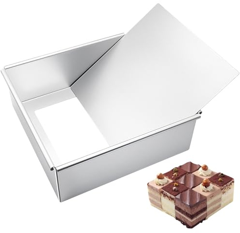 PWGHWG Quadratische Backform, Kuchenform Eckig Auflaufform 21,8×21,8 cm | mit Antihaftbeschichtung, Abnehmbarer Boden, Eloxiertem Aluminium Tiefe Backblech Springform zum Backen von Kuchen