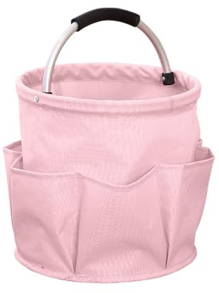 CheurYae Tool Bag with Handle,Collapsible Garden Small Tool Bag,Portable Multi Cleaning Organiser Caddy,Bucket Tool Bag,Garden Tool Bag(pink)