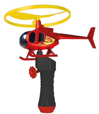 GÜNTHER FLUGSPIELE 1678 - Hubschrauber Fire Copter, ca. Ø 12,5 cm, Feuerwehr Helikopter mit Schnellstartgriff und Zugstarter, steigt hoch & fliegt weit, Spielzeug für Kinder ab 4 Jahren