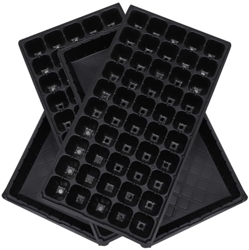 Mipcase 4 Pièces Plateau de Semis 50 Alvéoles Bac de Germination avec Trous de Drainage pour Légumes et Plantes Kit de Pépinière Facile à Nettoyer